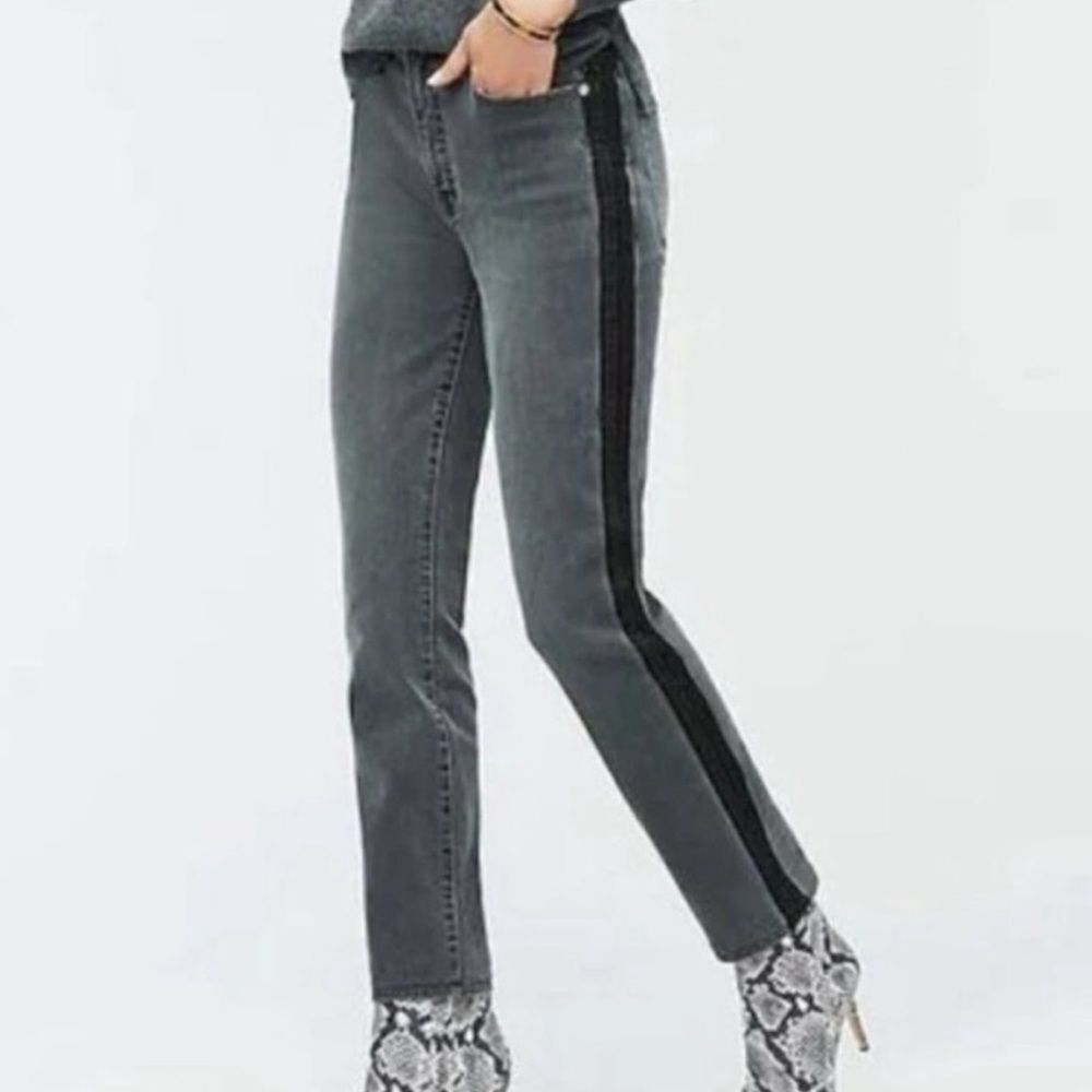 J Crew Jeans woman’s size 26 grey straight leg high rise Released Side Seams